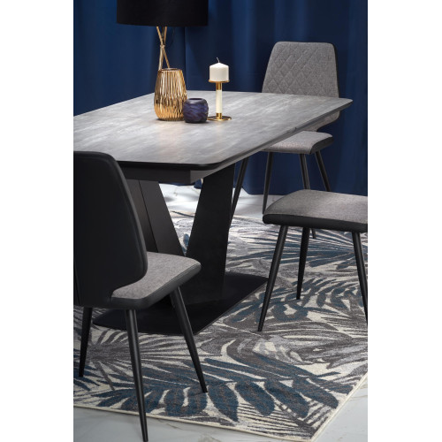 VINSTON extension table, color: top - dark grey / black, legs - black DIOMMI V-CH-VINSTON-ST