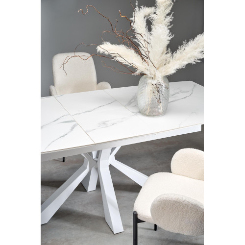 VIVALDI extension table white marble, leg white DIOMMI V-CH-VIVALDI-ST