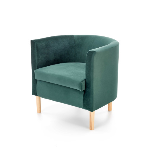 CLUBBY 2  leisure armchair dark green / natural DIOMMI V-PL-CLUBBY_2-FOT-C.ZIELONY