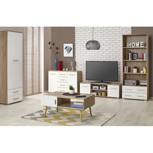 LIMA REG3, color: sonoma oak / white DIOMMI V-PL-LIMA-REG3-BIAŁY/SONOMA