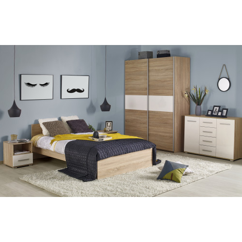 LIMA S1, color: sonoma oak / white DIOMMI V-PL-LIMA-S1-BIAŁY/SONOMA