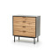 MURANO KM-2 chest, color: artisan oak/black DIOMMI V-PL-MURANO-KM-2