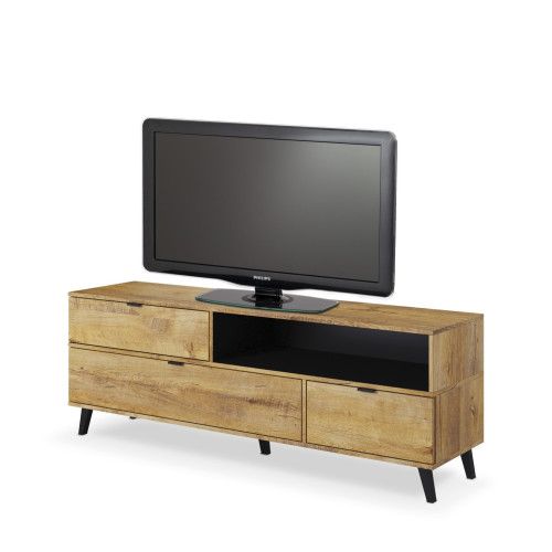 NEST RTV-1 TV-stand color: lefkas oak / black DIOMMI V-PL-NEST-RTV-1