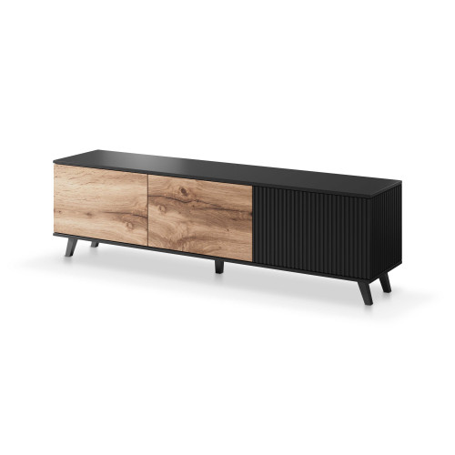 RANDOM RTV-2 TV-stand, color: wotan oak/black DIOMMI V-PL-RANDOM-RTV-2
