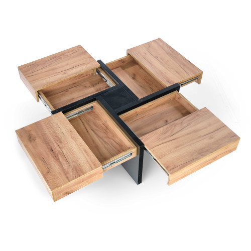 SEVILLA, c.table, craft oak / black DIOMMI V-PL-SEVILLA-LAW