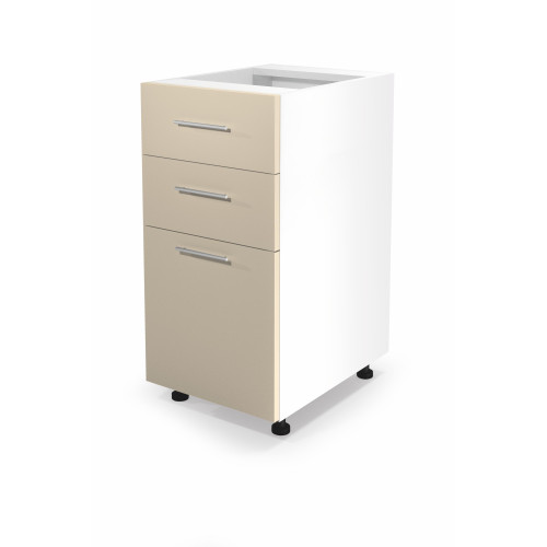 VENTO DS3-40/82 lower cabinet with drawers, color: white / beige DIOMMI V-UA-VENTO-D3S_H-40/82-BEŻOWY