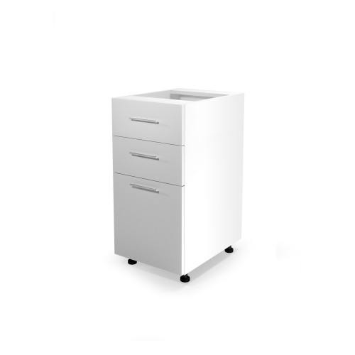 VENTO DS3-40/82 lower cabinet with drawers, color: white/white DIOMMI V-UA-VENTO-D3S_H-40/82-BIAŁY