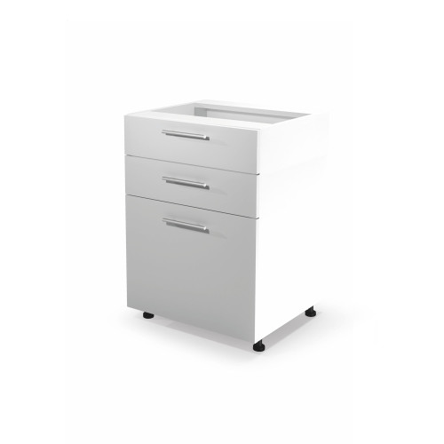 VENTO DS3-60/82 lower cabinet with drawers, color: white/white DIOMMI V-UA-VENTO-D3S_H-60/82-BIAŁY