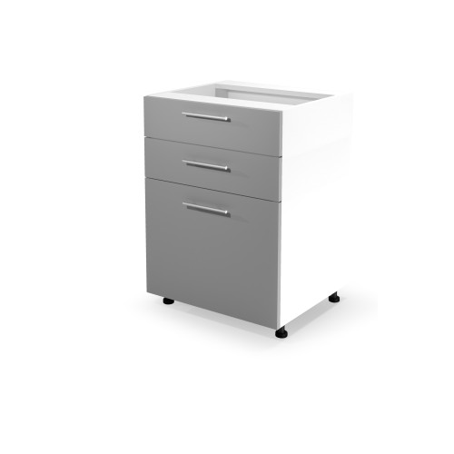 VENTO DS3-60/82 lower cabinet with drawers, color: white/light grey DIOMMI V-UA-VENTO-D3S_H-60/82-J.POPIEL