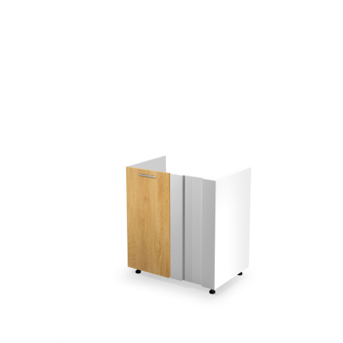 VENTO DK-80/82 corner sink cabinet, color: white / honey oak DIOMMI V-UA-VENTO-DKN-100/82-D.MIODOWY