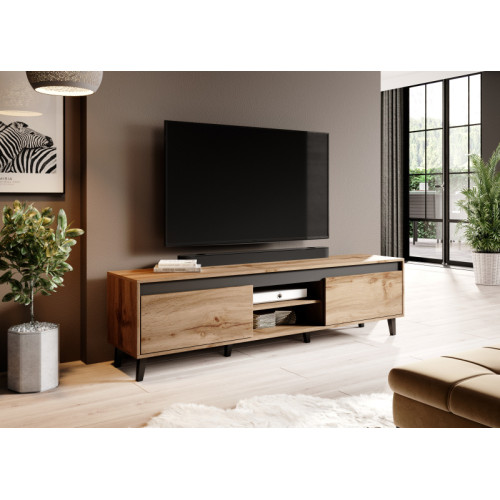 TV stand NORD II votan oak/antracyt/black