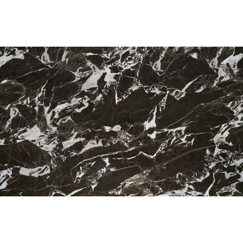 HILARIO extension table, black marble / black