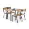 MILTON table + 4 chairs color: natural / black