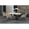 FERNANDO extension table, white marble / black