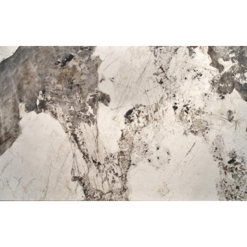 FERNANDO extension table, white marble / black