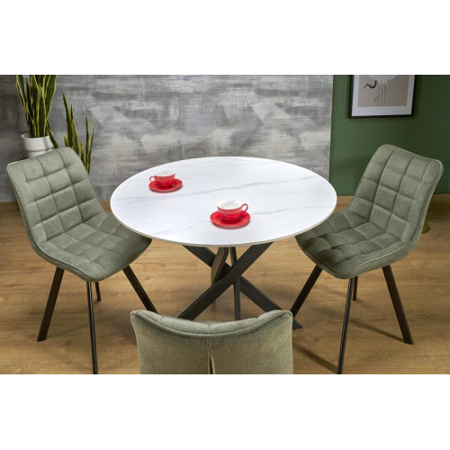 EDGAR 2 table, top - white marble, legs - black