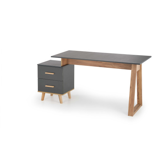SERGIO, desk, anthracite matt - wotan oak