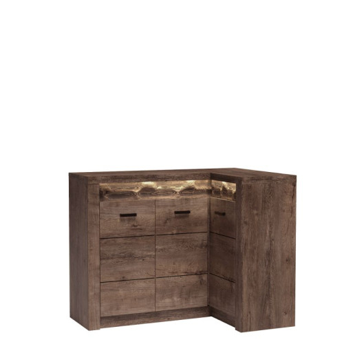 INDIANAPOLIS corner chest of drawers KAT I15 dark ash tree