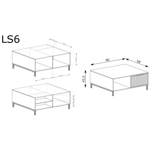 LINKaSTYLE coffee table LS6 cashmere