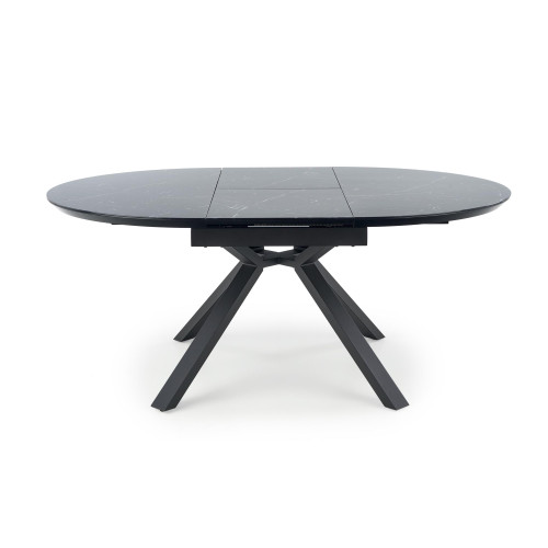VERTIGO extension table, color: top - black marble, legs - black