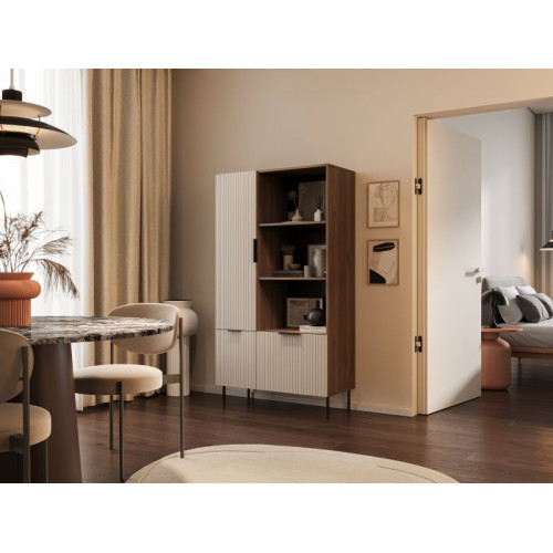 ALMERA low display cabinet TYP 4 warmia nut/ cashmire ( 1 pcs. = 2 boxes )