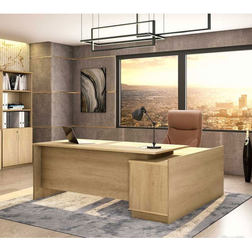 Commercial L shaped corner desk Amazon DIOMMI sonoma 180x160x76cm