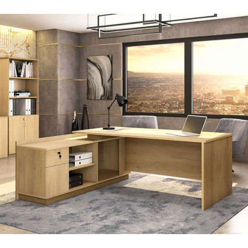 Commercial L shaped corner desk Amazon DIOMMI sonoma 180x160x76cm Commercial L shaped corner desk Amazon DIOMMI sonoma 180x160x76cm