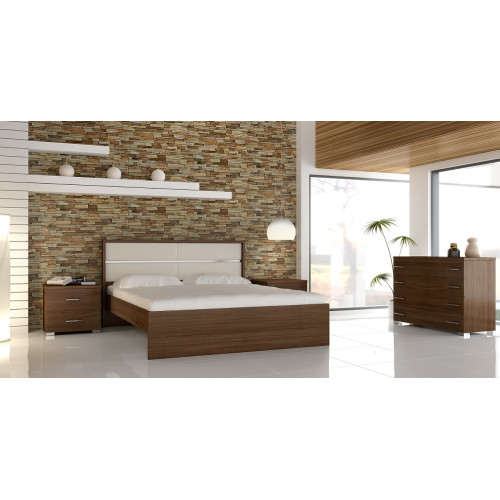 Κρεβάτι ξύλινο και δερματίνη Ονειρο 150x200 DIOMMI 23-220