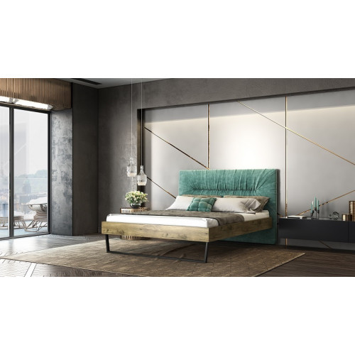 Κρεβάτι ξύλινο και ύφασμα Jardin 160x200 DIOMMI 23-231