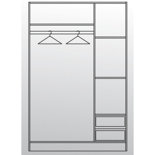 Τρίφυλλη ντουλάπα Αpolo2 120x52x181 DIOMMI 33-010