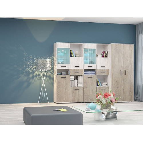 Διφυλλη ντουλάπα ξύλινη Viva M2 δρυς βλανκο με δρισ νορτε 50x52x193 DIOMMI 33-337