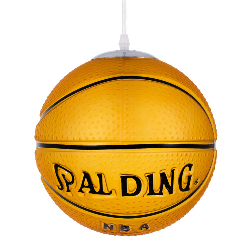  SPALDING NBA 00649 Μοντέρνο Κρεμαστό Παιδικό Φωτιστικό Οροφής Μονόφωτο Πορτοκαλί Γυάλινο Φ25 x Υ25cm