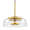  CHARLOTTE 00742 Μοντέρνο Κρεμαστό Φωτιστικό Οροφής Μονόφωτο Διάφανο Γυάλινο Χρυσό Μεταλλικό CREE LED 5W 500lm 180° 