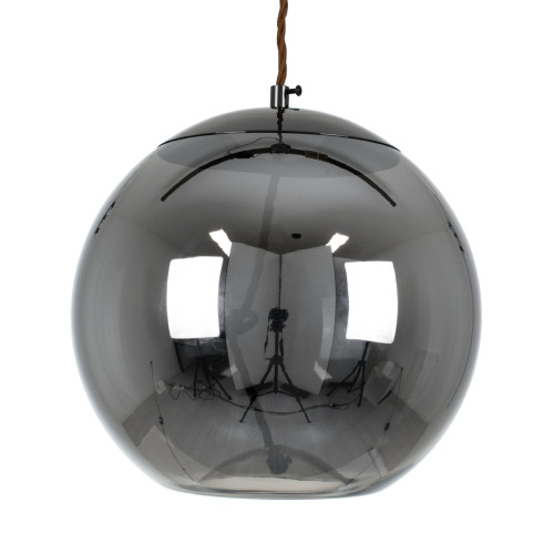  ΑΧΤΟΝ 00749 Μοντέρνο Κρεμαστό Φωτιστικό Οροφής Μονόφωτο Διάφανο Φιμέ Νίκελ Γυάλινο LED 