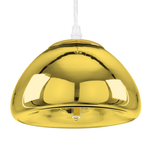  CRISTIN 00757 Μοντέρνο Κρεμαστό Φωτιστικό Οροφής Μονόφωτο 1 x G4 AC 230V Χρυσό Γυάλινο Φ18 x Υ13cm