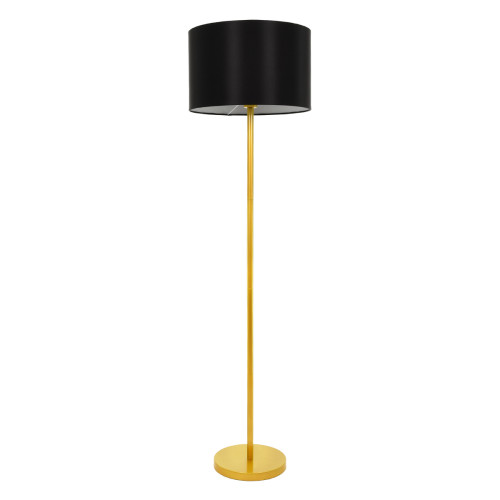  ASHLEY 00825 Μοντέρνο Φωτιστικό Δαπέδου Μονόφωτο Μεταλλικό Χρυσό με Μαύρο Καπέλο Φ40 x Υ148cm