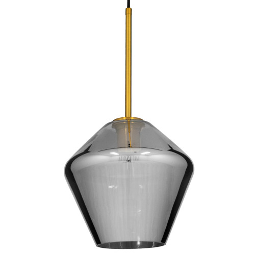  AMARIS 00872 Μοντέρνο Κρεμαστό Φωτιστικό Οροφής Μονόφωτο Γυάλινο Φιμέ Νίκελ Φ22 x Υ22cm