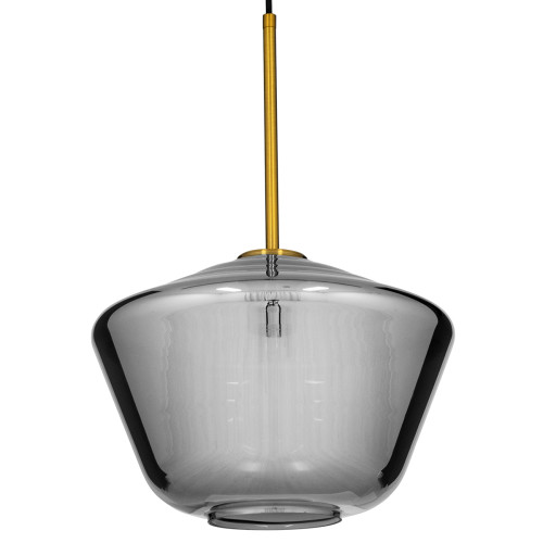  AMARIS 00873 Μοντέρνο Κρεμαστό Φωτιστικό Οροφής Μονόφωτο Γυάλινο Φιμέ Νίκελ Φ30 x Υ22cm