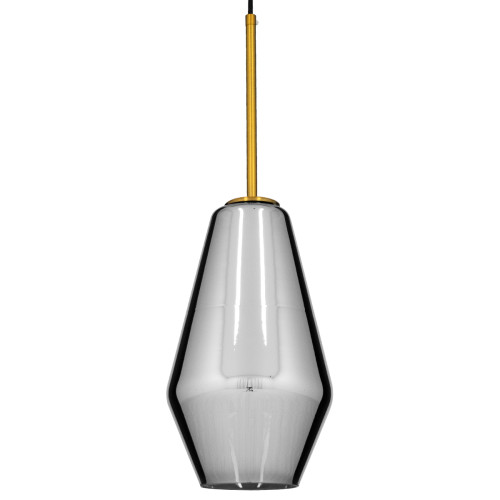  AMARIS 00874 Μοντέρνο Κρεμαστό Φωτιστικό Οροφής Μονόφωτο Γυάλινο Φιμέ Νίκελ Φ17 x Υ30cm
