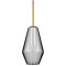  AMARIS 00874 Μοντέρνο Κρεμαστό Φωτιστικό Οροφής Μονόφωτο Γυάλινο Φιμέ Νίκελ Φ17 x Υ30cm