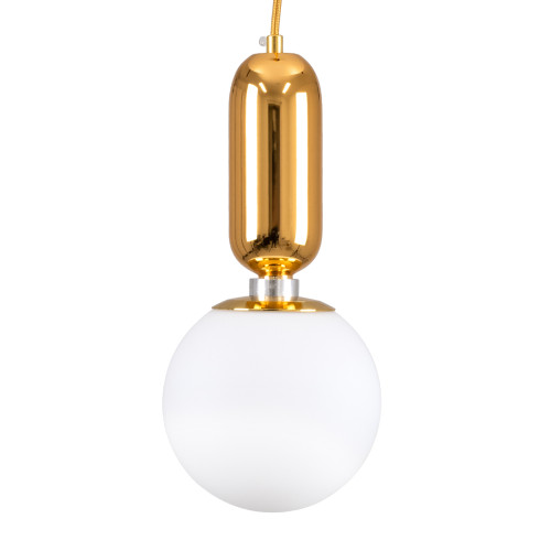  MAVERICK 00943 Μοντέρνο Κρεμαστό Φωτιστικό Οροφής Μονόφωτο Χρυσό Μεταλλικό Γυάλινο Μπάλα Φ15 x Υ15cm