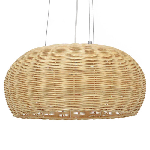  DE LA MER 01624 Vintage Κρεμαστό Φωτιστικό Οροφής Τρίφωτο Καφέ Ξύλινο Bamboo Φ45 x Υ24cm