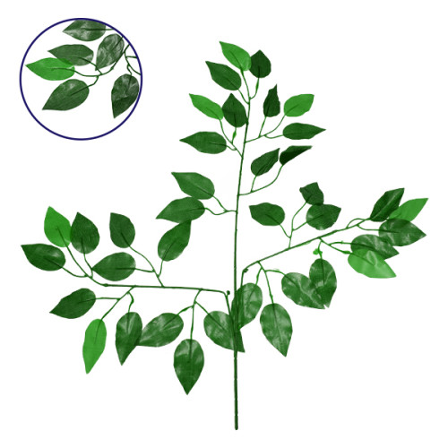 09050 Τεχνητό Φυτό Διακοσμητικό Κλαδί Διαστάσεων M20cm x Υ22cm με 3 X Πράσινα Κλαδιά και Φύλλωμα Φύκος