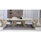 SALIX extension table,  travertine / cashmere
