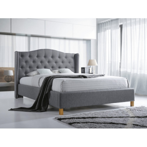 Επενδυμένο κρεβάτι Aspen 140x200 με βελούδο σε χρώμα Γκρι DIOMMI ASPEN140SZD