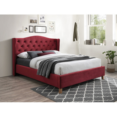Επενδυμένο κρεβάτι Aspen 160x200 με Βελούδο σε χρώμα Μπορντό DIOMMI ASPENV160BOD