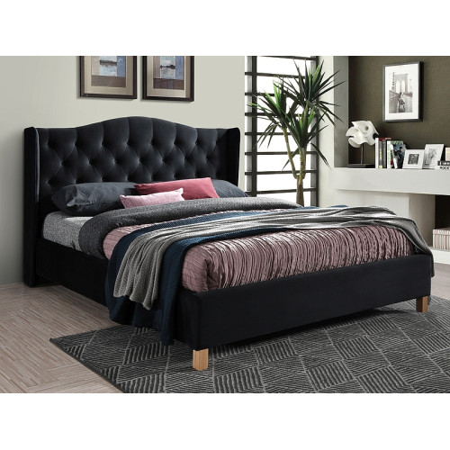Επενδυμένο κρεβάτι Aspen 160x200 με Βελούδο σε χρώμα Μαύρο DIOMMI ASPENV160CD