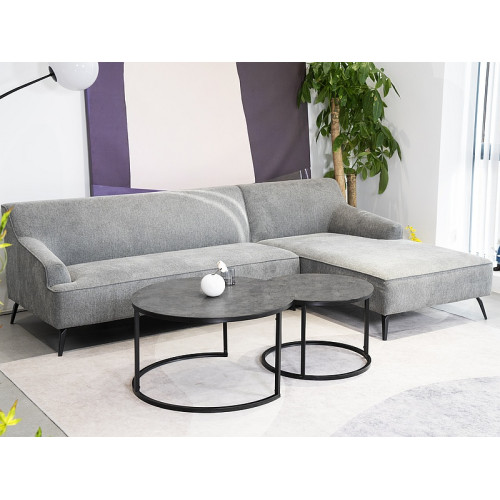 Τραπεζάκια σαλονιού γυάλινα γκρι ATLANTA Φ80x80x45 DIOMMI ATLANTAASZC 80-1511