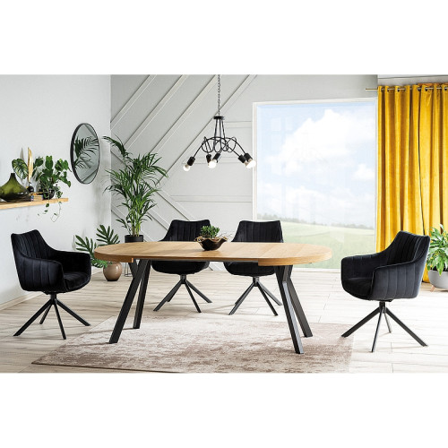 Επενδυμένη καρέκλα Azalia 61x44x86 μαύρη μεταλλική βάση/μαύρο βελούδο bluvel 19 DIOMMI AZALIAVCC