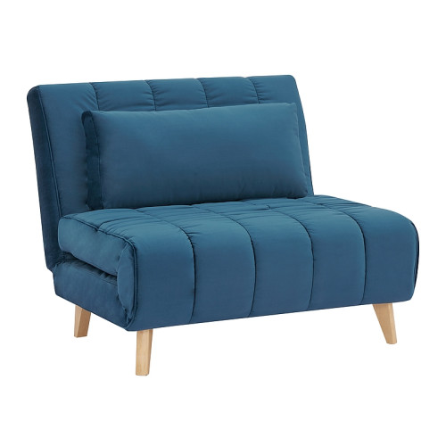 Επεκτεινόμενη πολυθρόνα BILLY μπλε βελούδο / οξιά DIOMMI BILLYVN